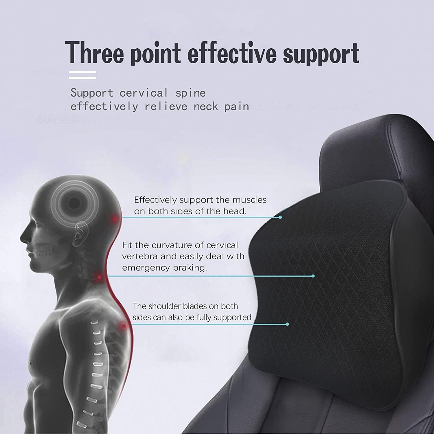 Memory Foam Car Neck Pillow Ergonomic Neck Support Pillow for Driver or Front Passenger Seat -Help Relieve Neck Pain & Improve Circulation/Fit Most Vehicles (Black, Pack of 1) Memory Foam Car Neck Pillow Ergonomic Neck Support Pillow for Driver or Front Passenger Seat -Help Relieve Neck Pain & Improve Circulation/Fit Most Vehicles (Black, Pack of 1)